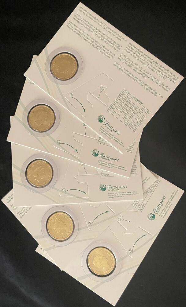 2012 1 Dollar 5 Coin Set Australian Olympic Team product image