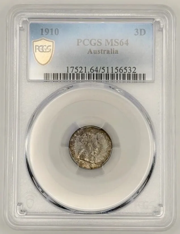 1910 Threepence Choice Unc (PCGS MS64) product image