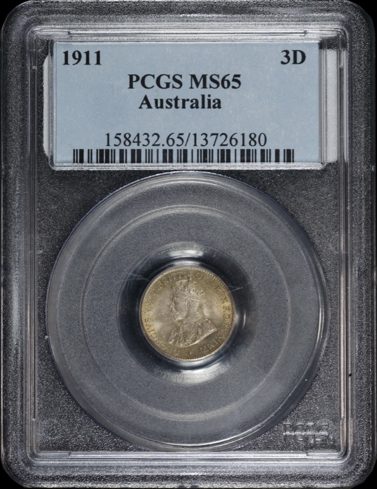 1911 Threepence Gem Unc (PCGS MS65) product image