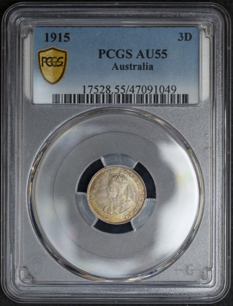 1915 Threepence PCGS AU55 product image