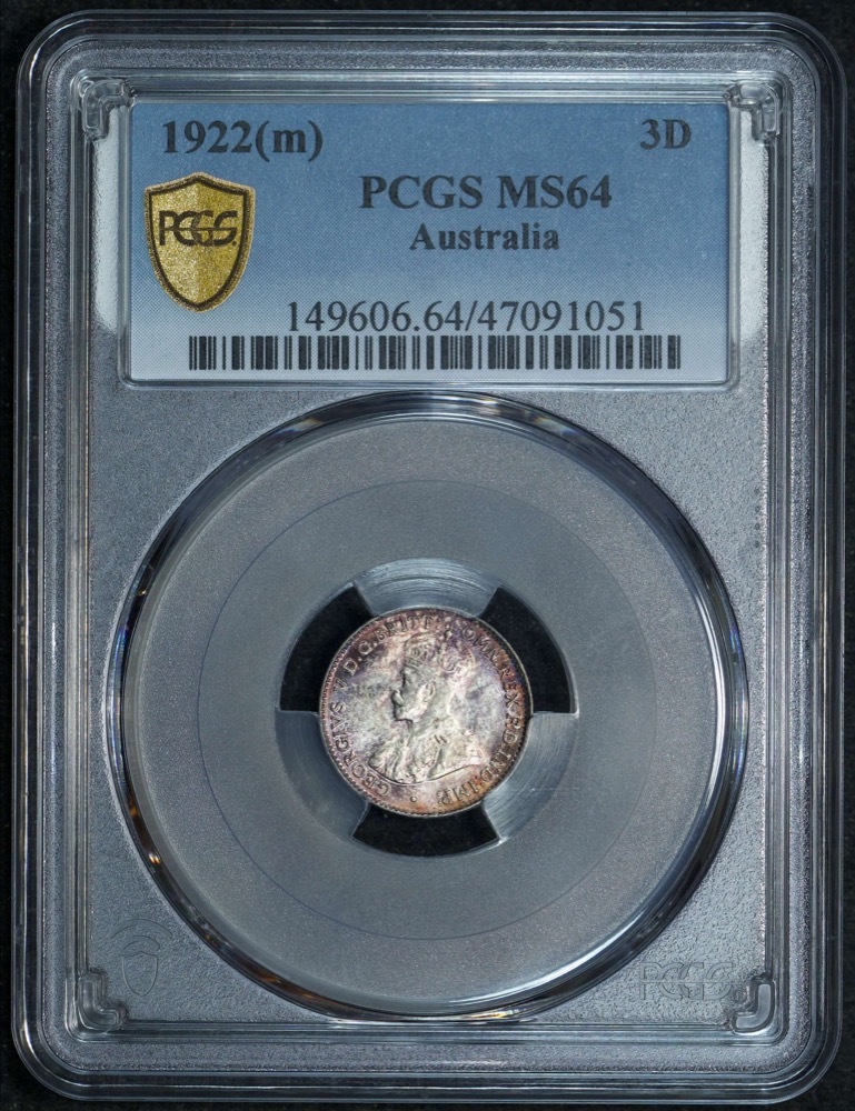 1922 Threepence Choice Unc (PCGS MS64) product image