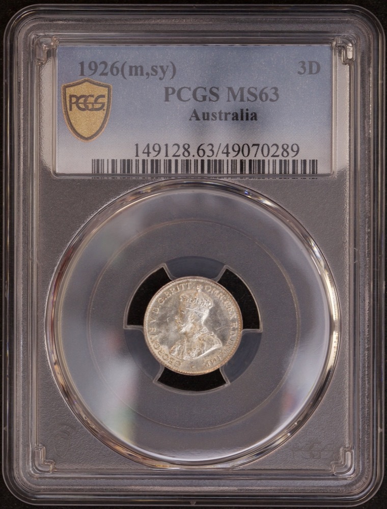 1926 Threepence Choice Unc (PCGS MS63) product image