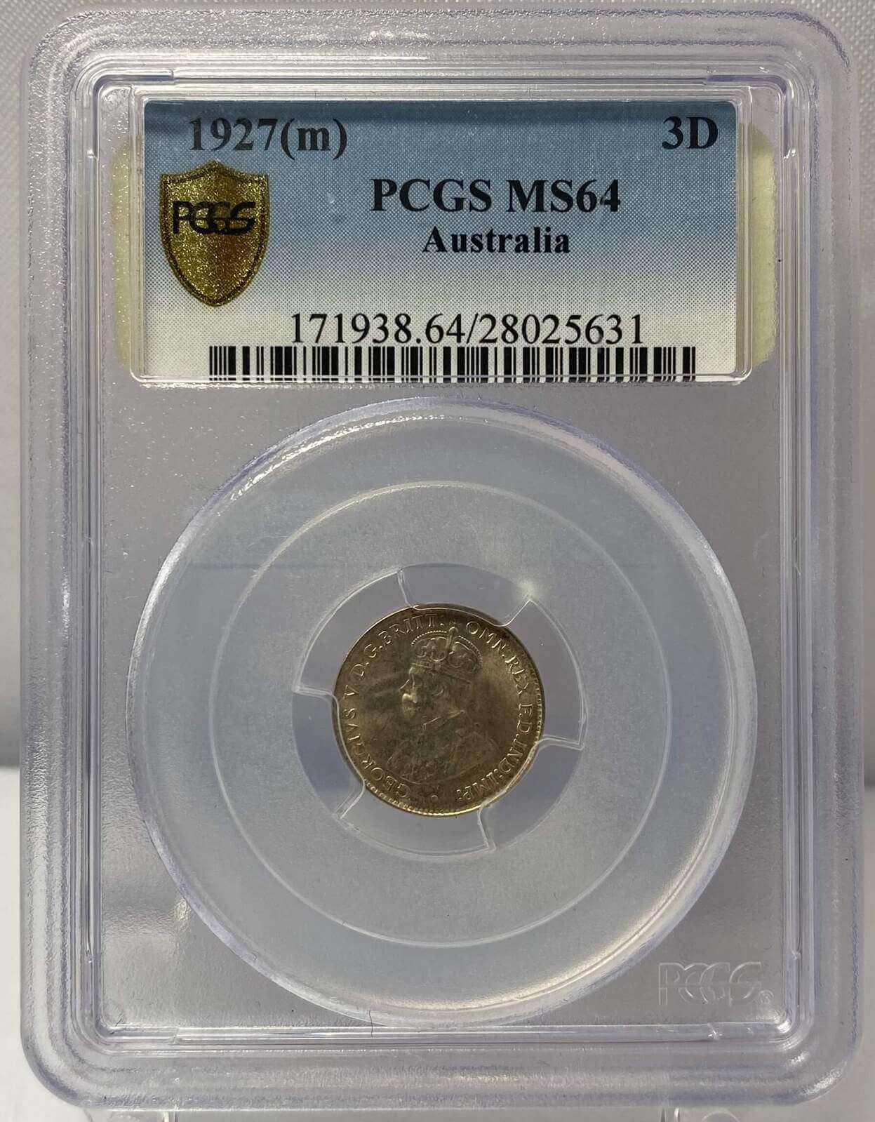 1927 Threepence Choice Unc (PCGS MS64) product image