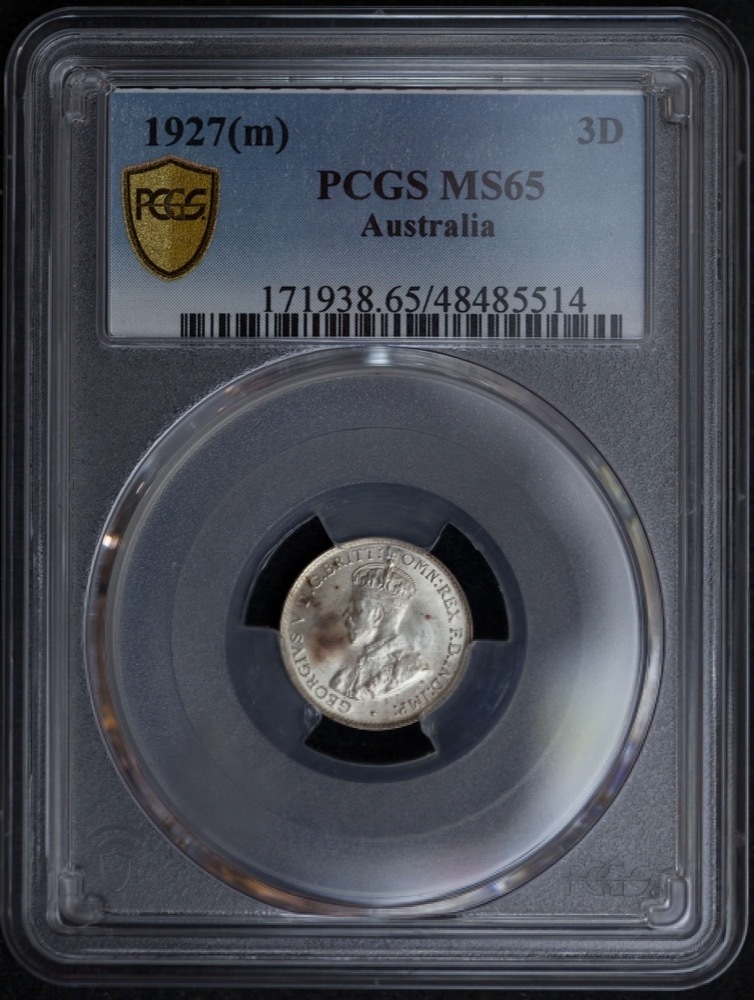 1927 Threepence Gem Unc (PCGS MS65) product image