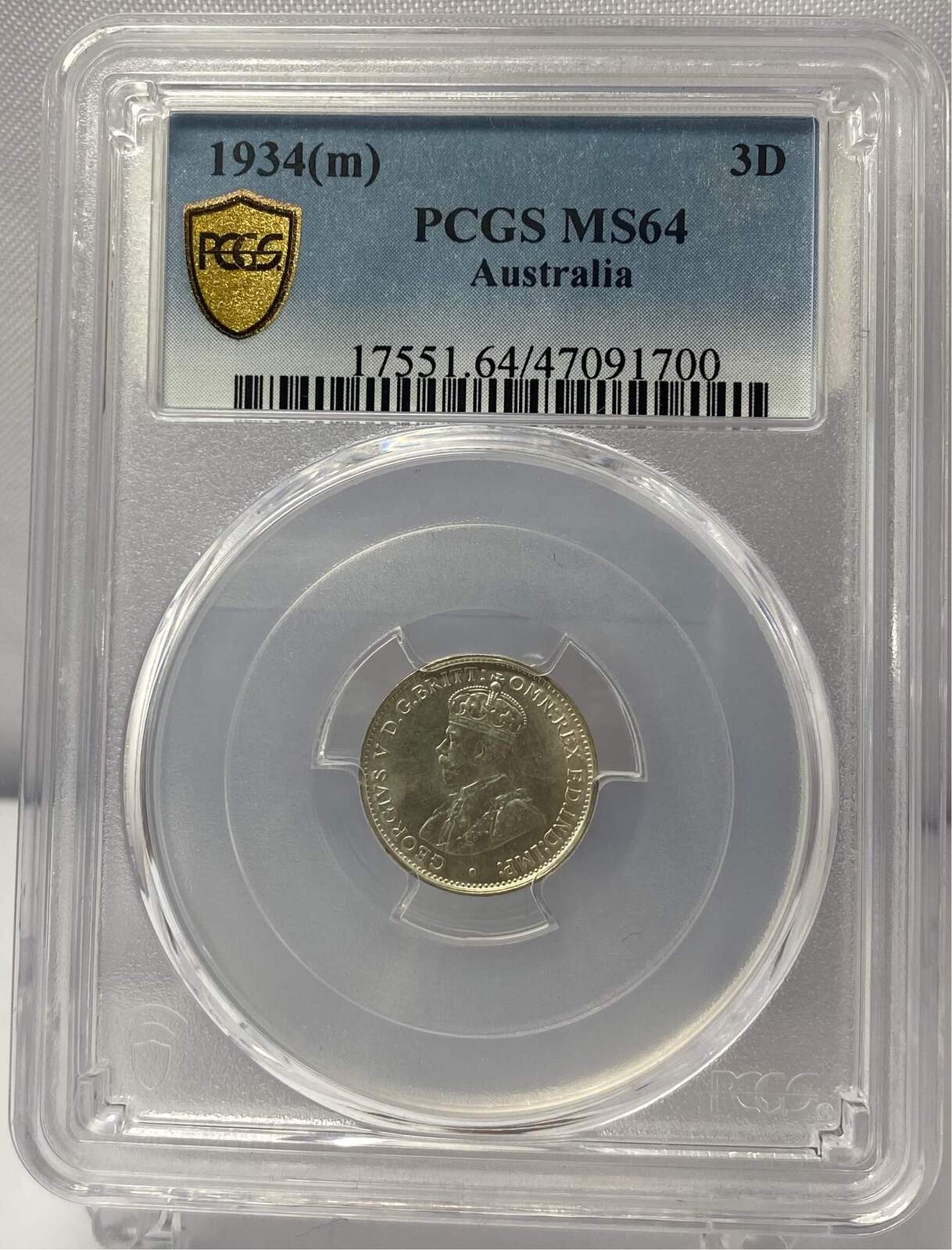 1934 Threepence Choice Unc (PCGS MS64) product image