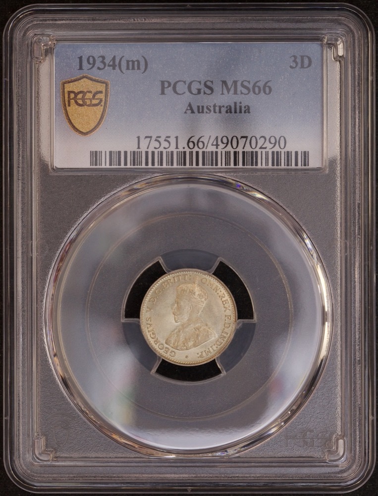 1934 Threepence Gem Unc (PCGS MS66) product image