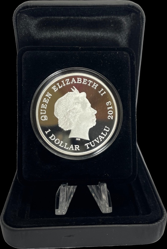 Tuvalu 2013 Silver 1 Dollar Dragons of Legend  European Green Dragon product image