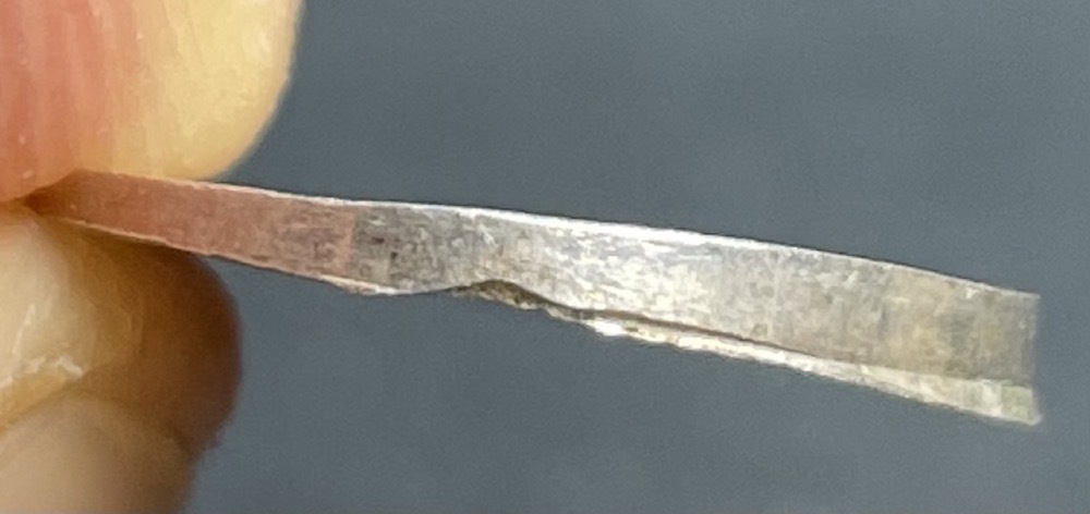 1952 Threepence Obverse Elliptical Brockage Error about Unc product image