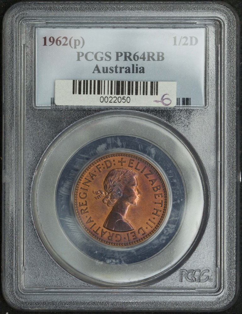 1962 Perth Proof Copper Pair 1d - 1/2d PCGS PR64-65RB product image
