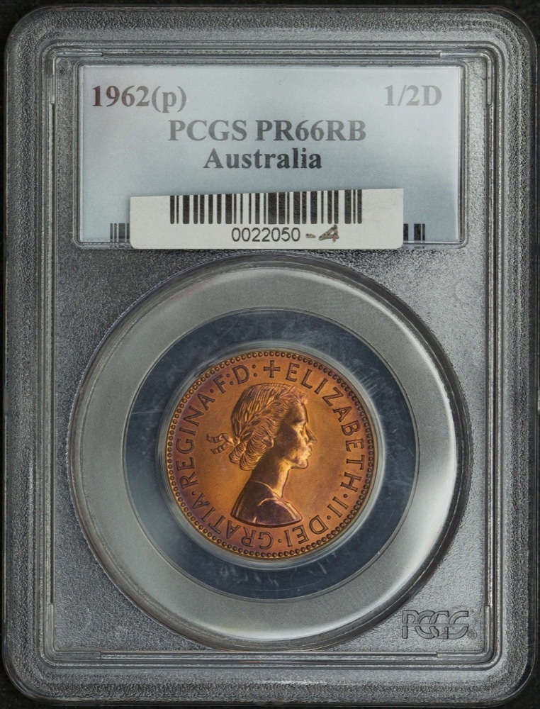 1962 Perth Proof Copper Pair 1d - 1/2d PCGS PR66RB product image