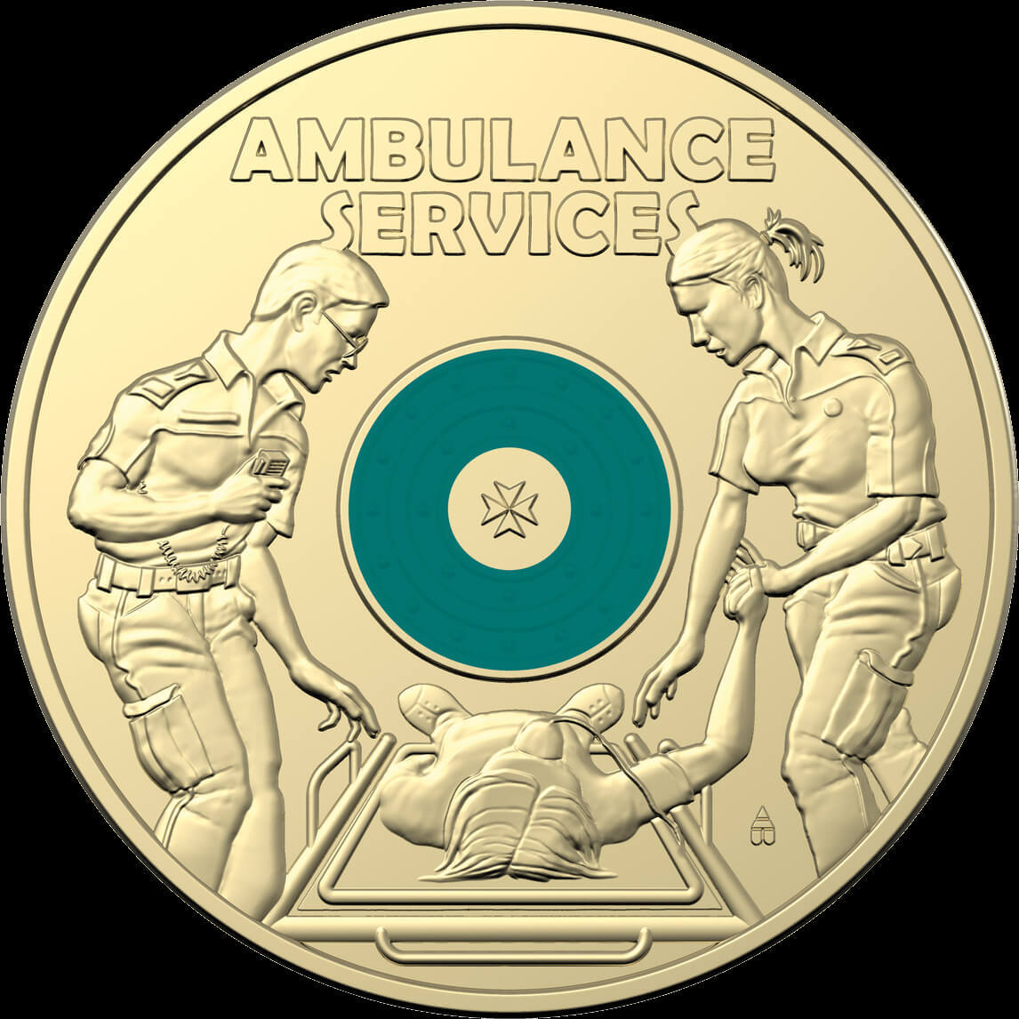 2021 $2 RAM Roll Coloured First Responders Ambulance Heads/Tails product image