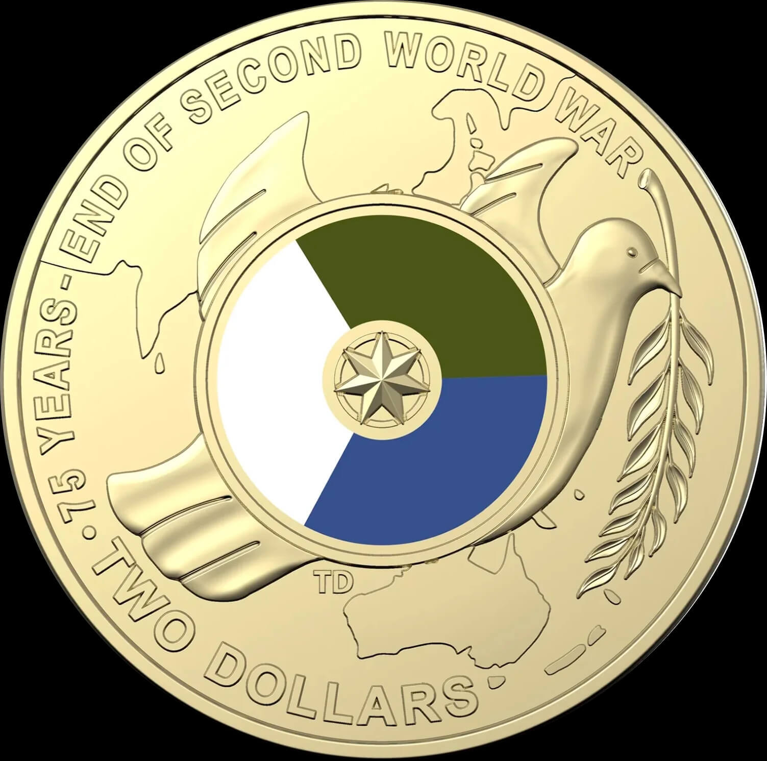 2020 $2 RAM Roll Coloured 75 Years End of Second World War Heads/Tails product image