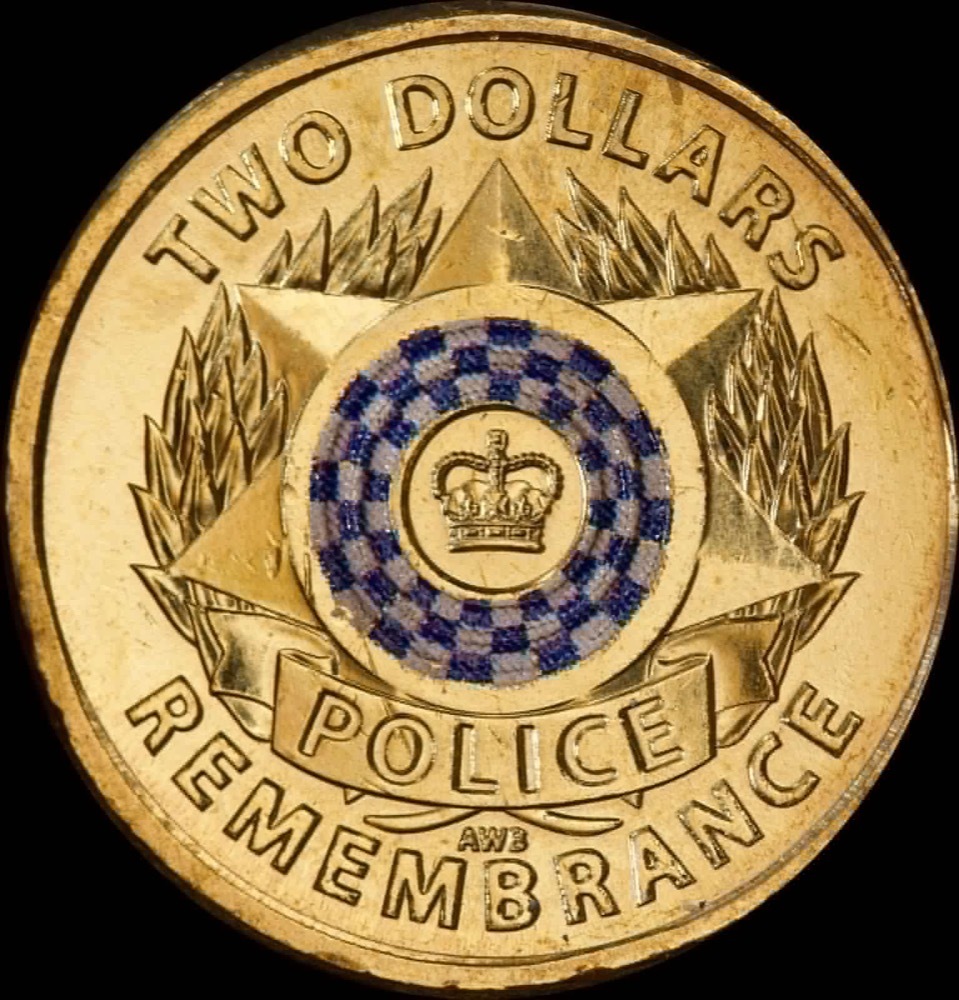 2019 $2 RAM Roll Coloured Police Remembrance Heads/Tails  product image