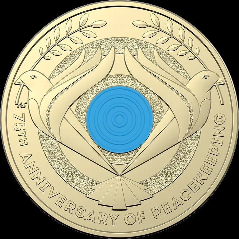 2022 $2 RAM Roll Coloured Peacekeeping 75th Anniversary Heads/Tails product image