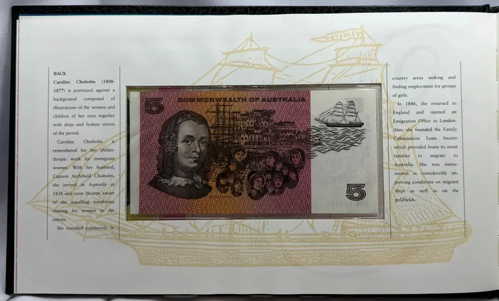 Australia 1994 Triple Anniversary Decimal Banknote Portfolio - $5, $50 & $100 First Prefix Notes product image