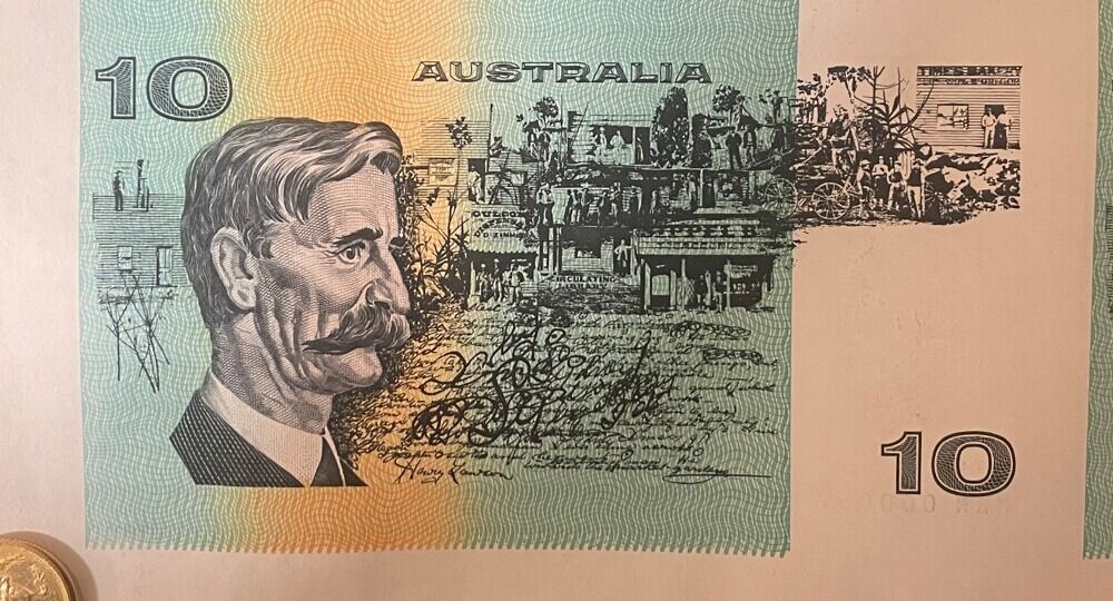 1994 10 Dollar Uncut Sheet of 40 Paper Notes Fraser / Cole product image