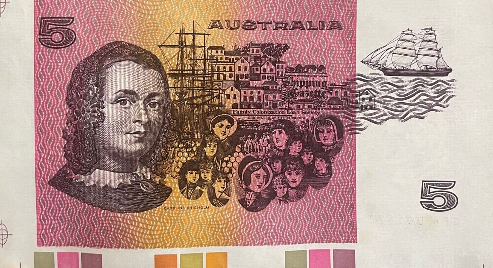 1990 5 Dollar Uncut Half Sheet of 20 Notes Fraser Higgins product image