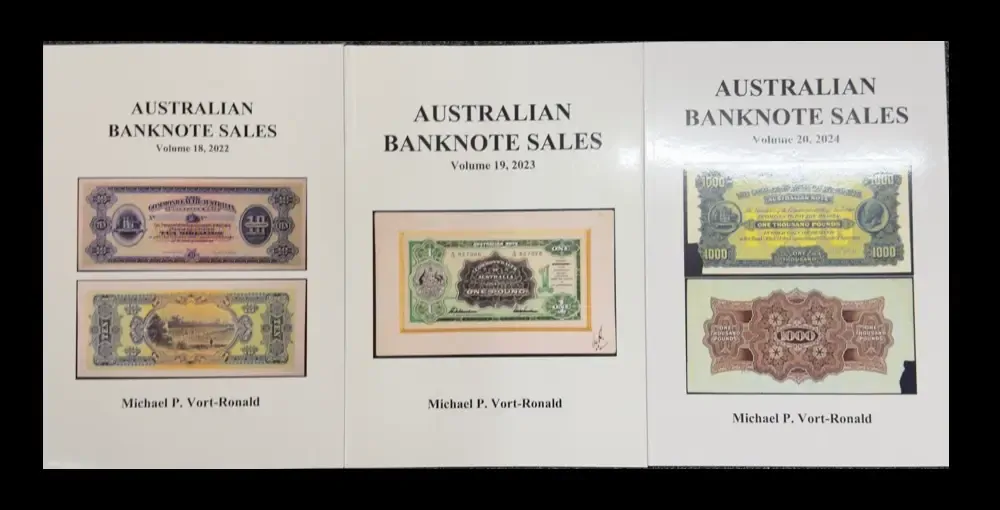 Australian Banknote Auction Sales Books by Mick Vort Ronald (1975 - 2024) product image