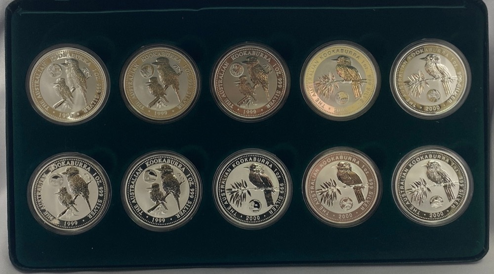 1999 Silver 1oz Kookaburra 10 Coin Privy Set Australian Themes and Landmarks product image