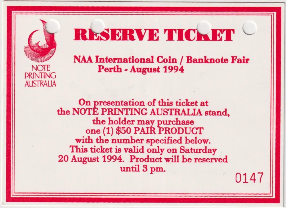 1994 50 Dollar Uncut Vertical Pair Red Serials product image