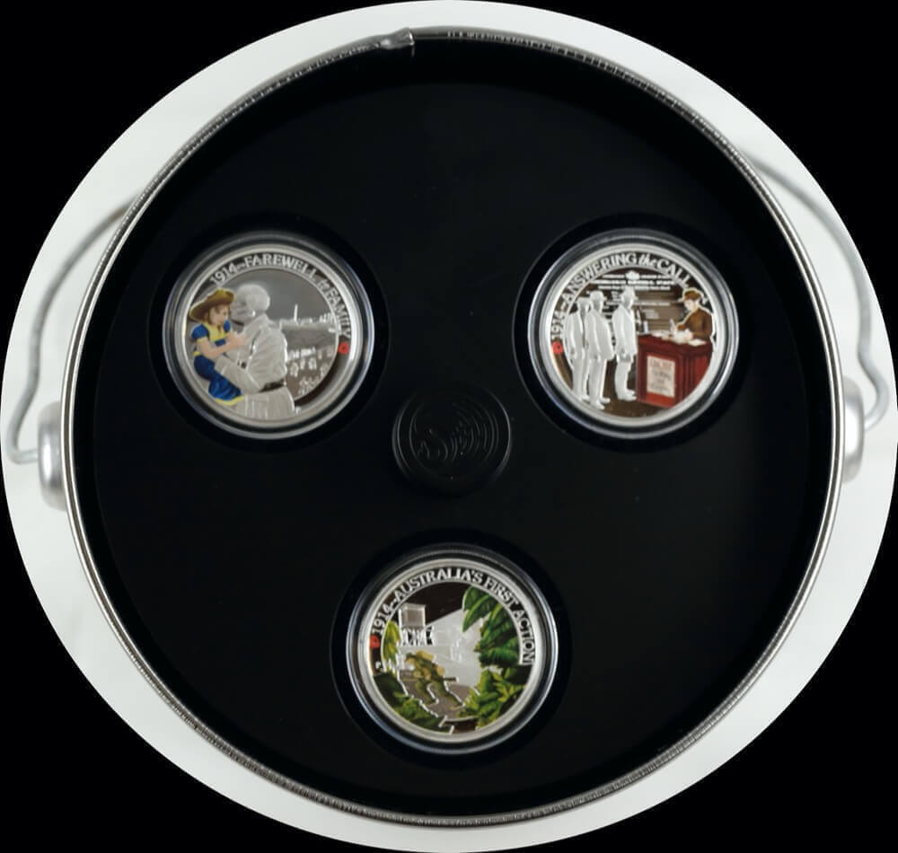 2014 - 2018 Silver Half Ounce Proof 15 Coin Set in Billy Tin ANZAC Spirit 100th Anniversary - 5 Year Collection product image