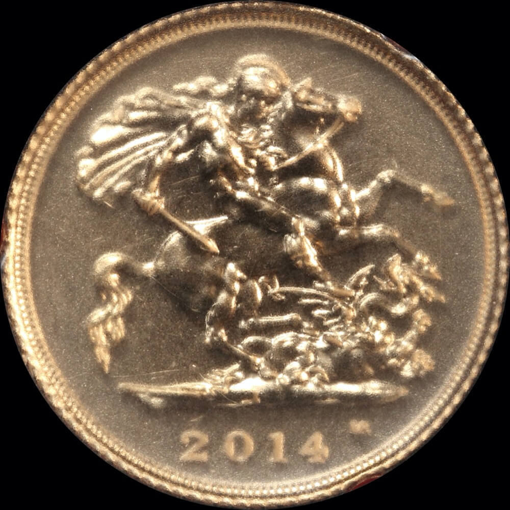 India 2014 Gold Half Sovereign KM# 303 Choice Uncirculated product image