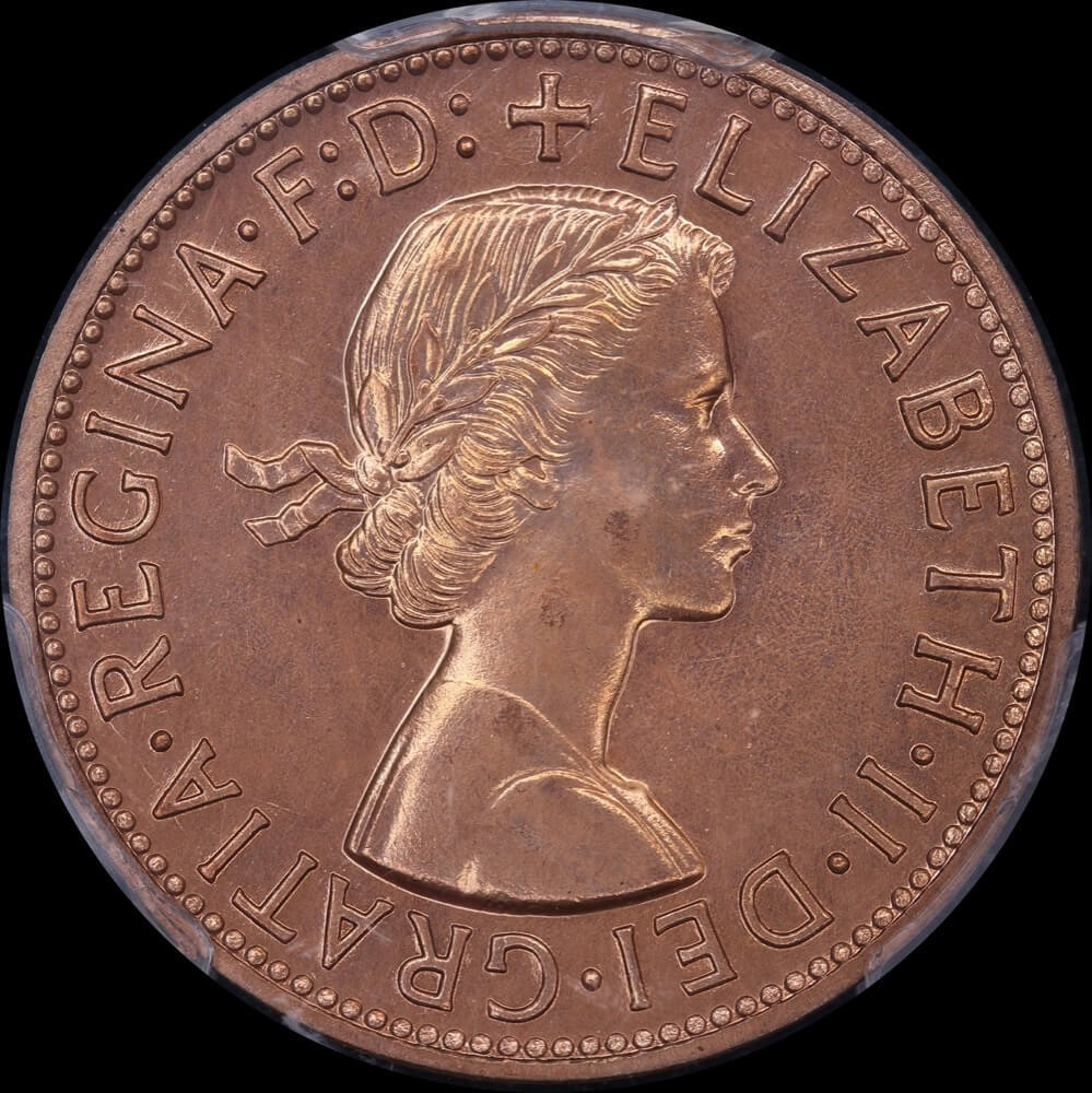 1955 Perth Proof Copper Pair Penny and Halfpenny PCGS 62RD product image