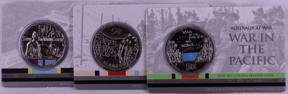 2014-2016 50 Cent Uncirculated 18 Coin Set Australia at War Coins Only  product image