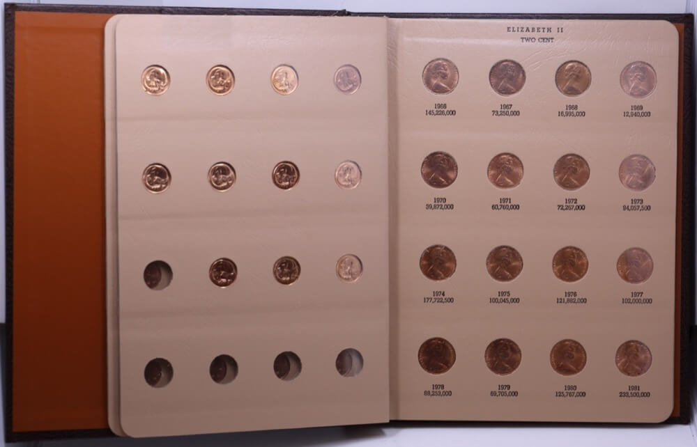 Complete Set of Australian 1+2 Cent Coins 1966-1991 + 2006 Unc product image