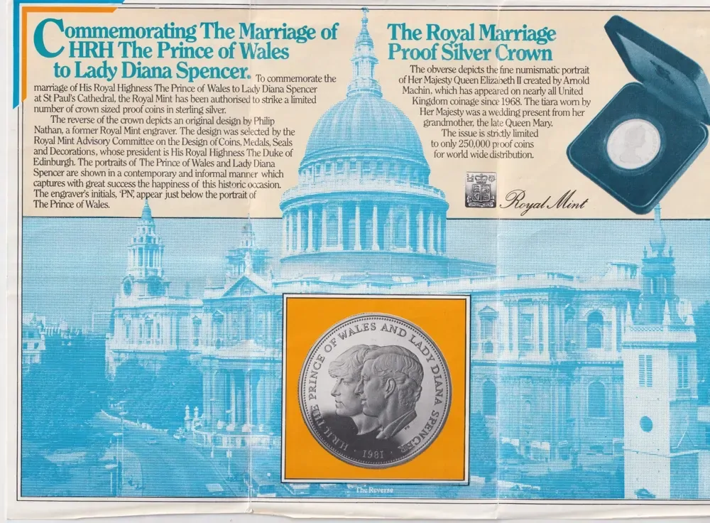 Great Britain 1981 Silver Proof Crown Charles and Diana product image