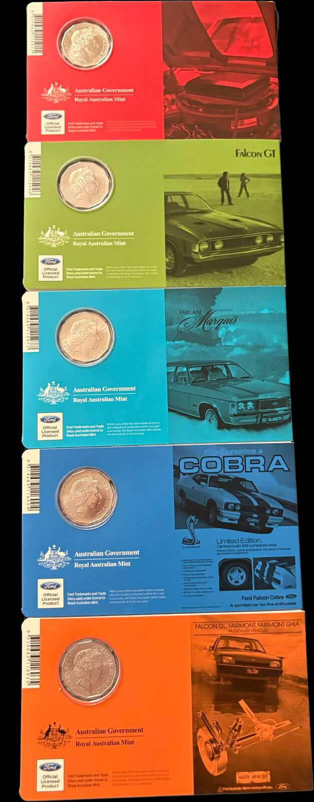 2017 50c 11 Coin Set Ford Australian Classic Collection No Case product image