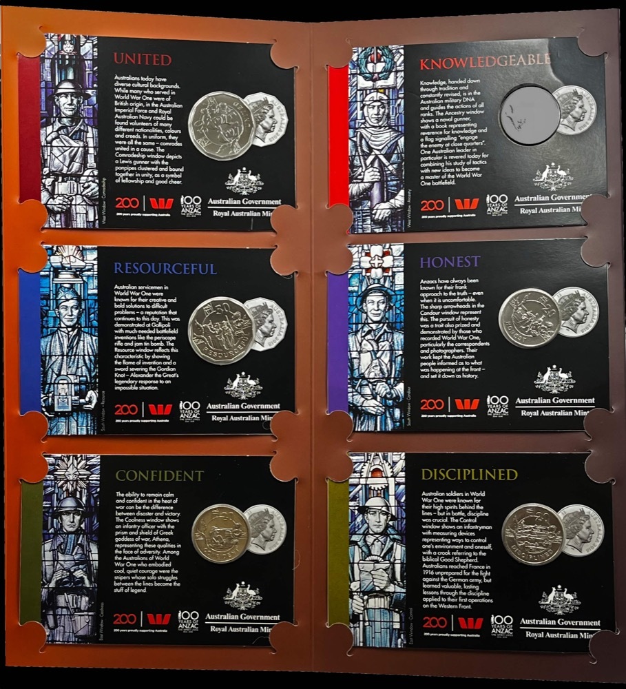 2018 15 Coin Set ANZAC Spirit Complete in Folder product image