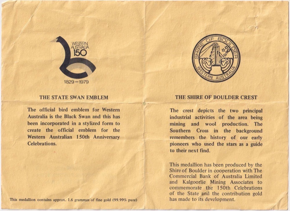 1979 Gold Medallion Shire of Boulder product image