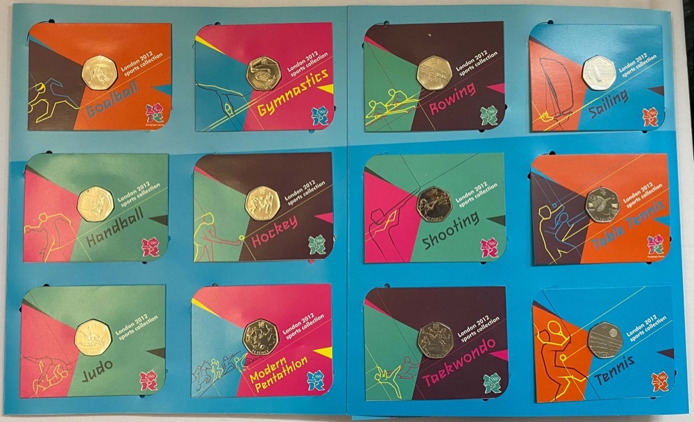 UK 2012 Set of 29 50p Coins Sports Collection in Album product image