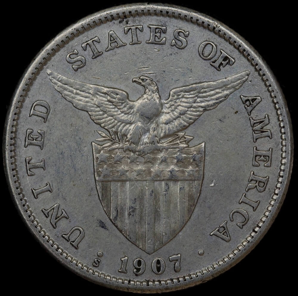 Philippines Bulk Lot of 10 Silver 1 Peso 1907 - 1912 KM#172 Circulated Condition product image