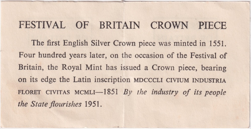 1951 Prooflike Crown George VI Festival of Britain Green Case product image