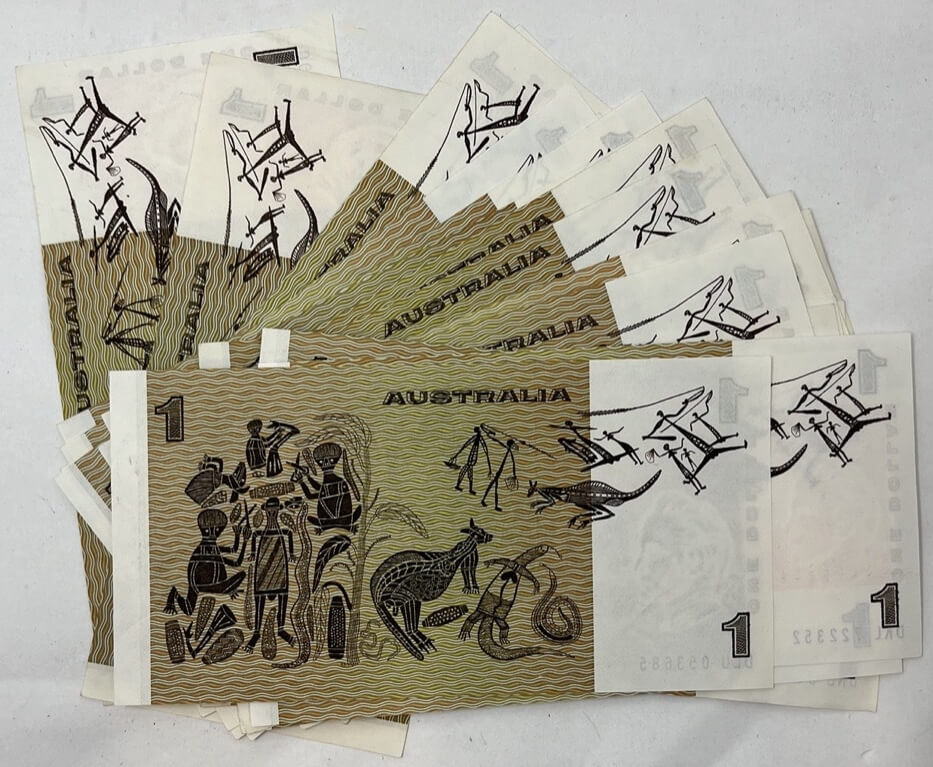 Bundle of 100 Australian Paper $1 Notes Circulated Condition product image