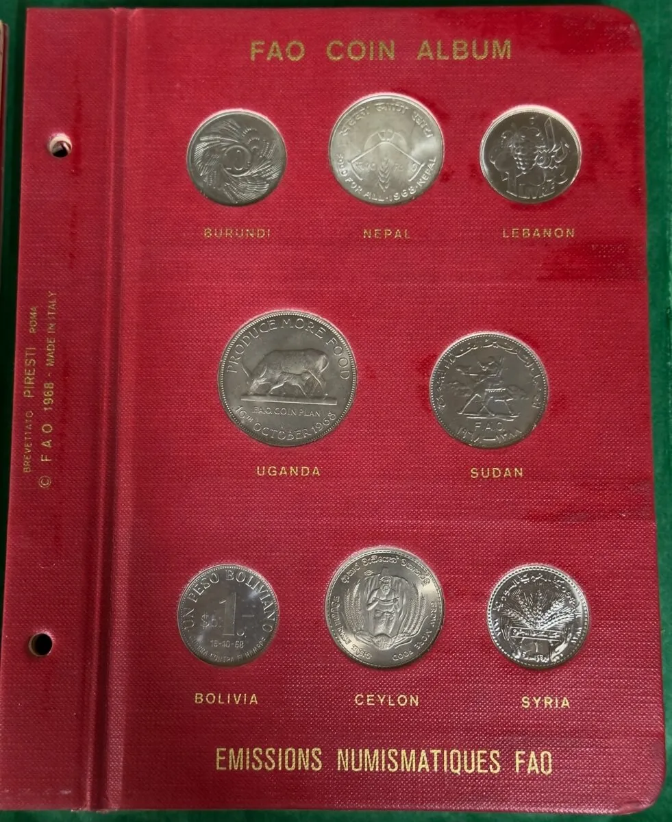 1968 - 1970 FAO Coin Album #1 Red (52 Coins) Proof and Unc product image