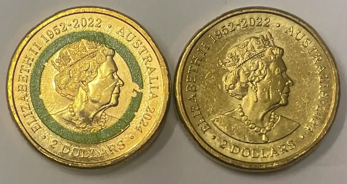 2017 $2 Coloured Coin Men's NRL Bullseye Error Uncirculated product image