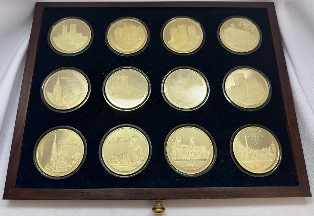 Birmingham Mint 1974 - 1977 Silver 36 Medal Collection The Beauty of Britain's Churches 43.3581ozt product image