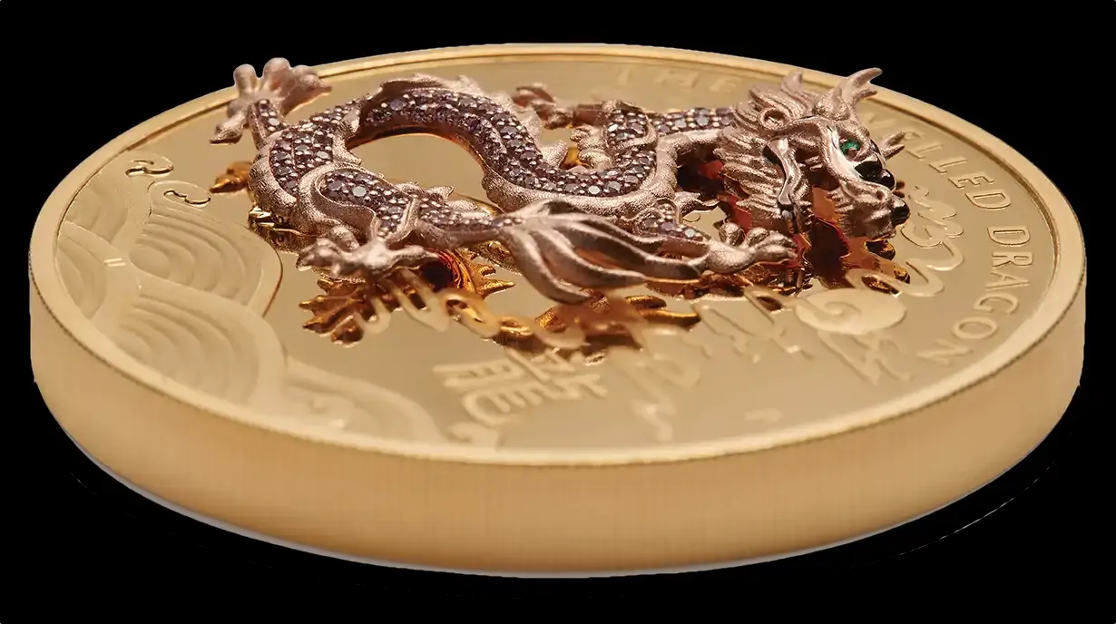 2019 Gold 10oz Proof Jewelled Dragon Masterpiece Coin product image