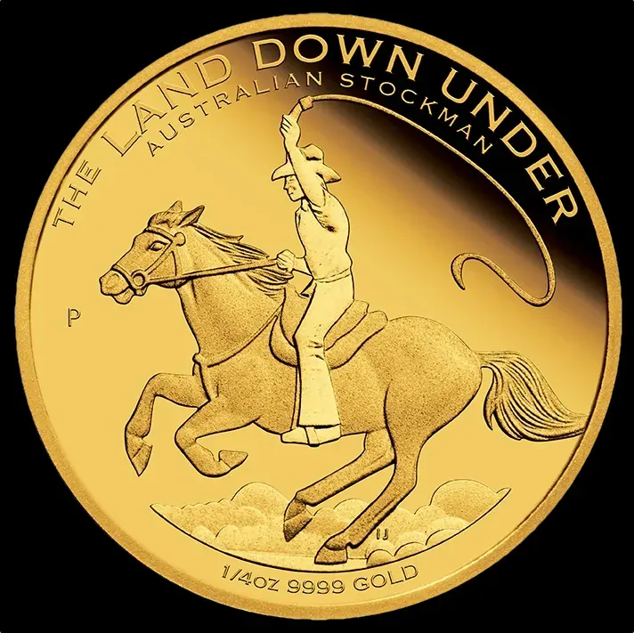 2014 Gold 1/4 Ounce Proof Coin Land Down Under - Stockman product image