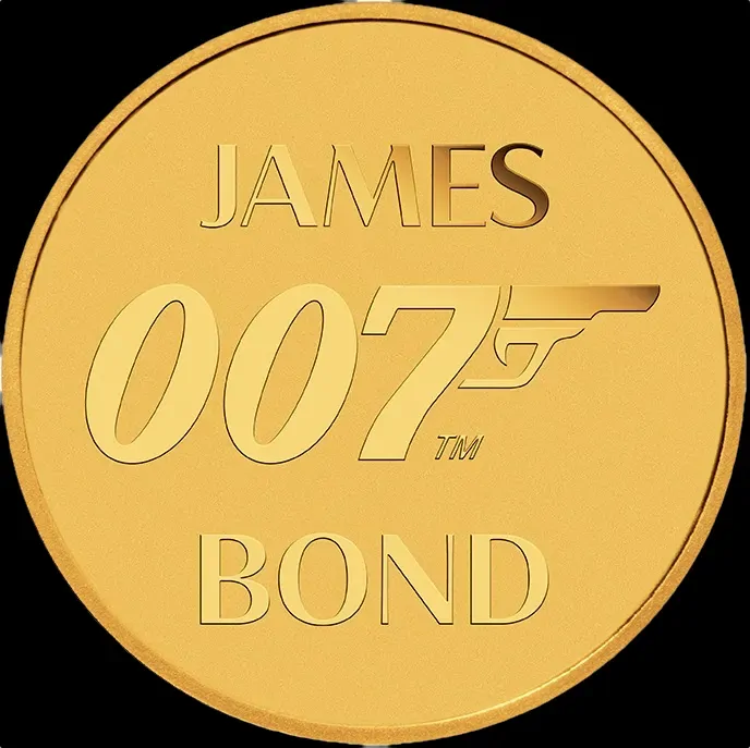2021 - 2022 Perth Mint James Bond Silver 1/2 Ounce 25 Coin Collection includes 0.5g Gold Coin product image