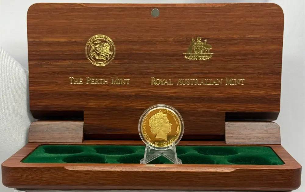 2000 Gold Sydney Olympic Proof Coin 3/8 Dedication II - In Jarrah Box product image