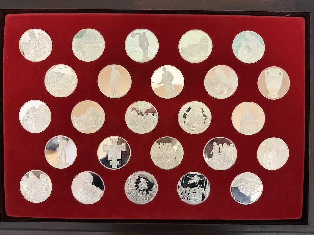 Franklin Mint 1976 Incomplete Silver Medal Collection The Art Treasures of the Vatican product image
