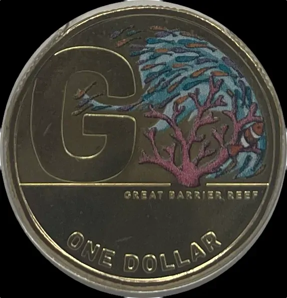 2021 1 Dollar Coin Set The Great Aussie Coin Hunt #2 in Folder includes Coloured G product image