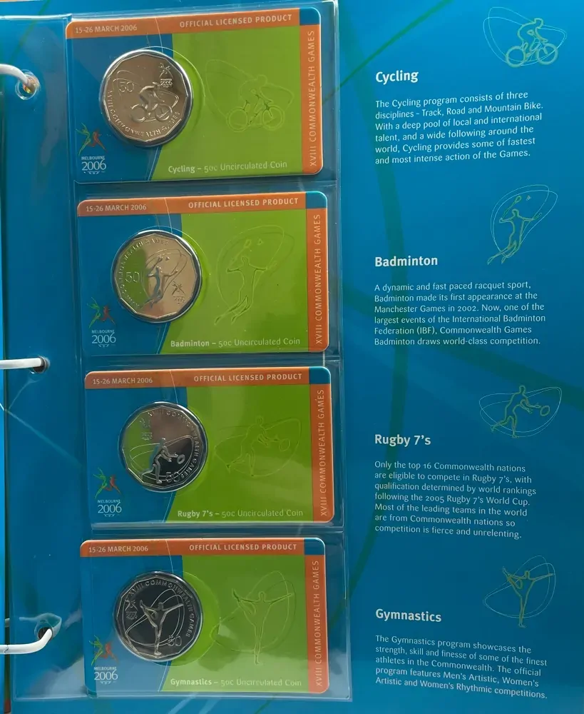 2006 50 Cent 18 Coin Set Melbourne Commonwealth Games product image