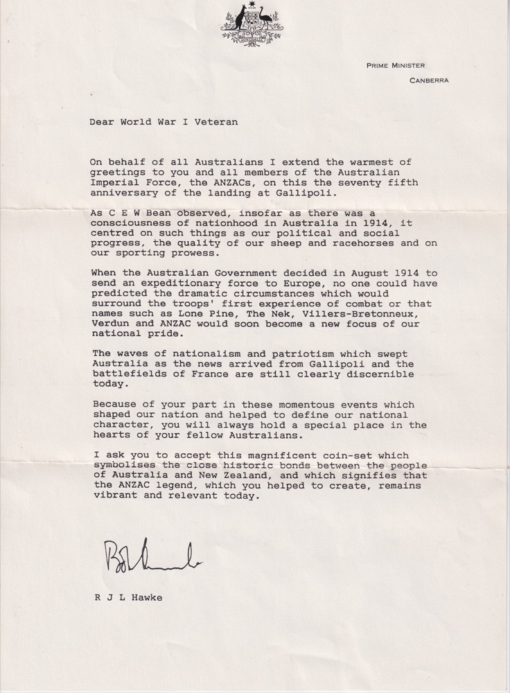 1990 5 Dollar Proof Anzac 75th Anniversary Gallipoli Veteran Presentation Set product image