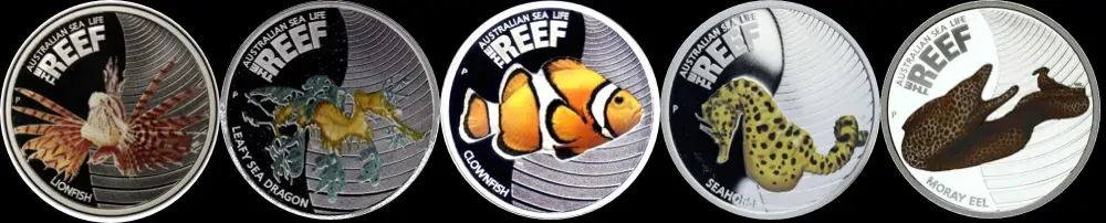 2009 - 2010 Silver Half Ounce Proof Five Coin Set - The Reef Series I product image