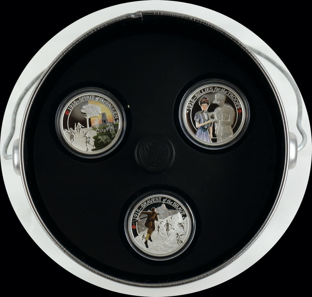 2014 - 2018 Silver Half Ounce Proof 15 Coin Set in Billy Tin ANZAC Spirit 100th Anniversary - 5 Year Collection product image